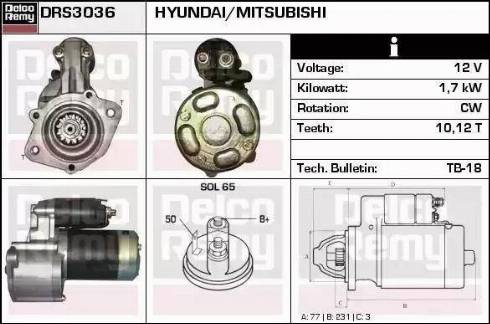 Remy DRS3036N - Starter autospares.lv