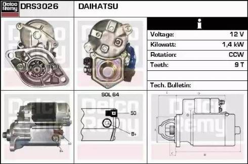 Remy DRS3026 - Starter autospares.lv