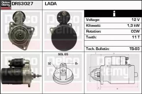 Remy DRS3027 - Starter autospares.lv