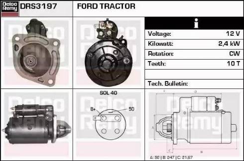 Remy DRS3197 - Starter autospares.lv