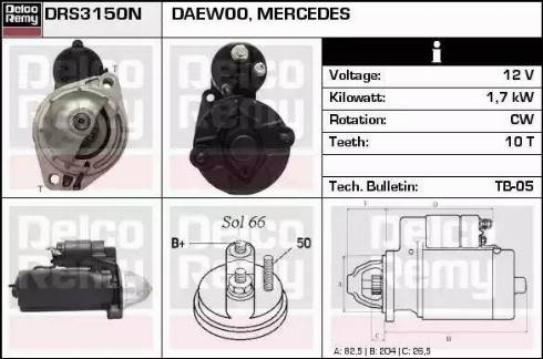 Remy DRS3150N - Starter autospares.lv