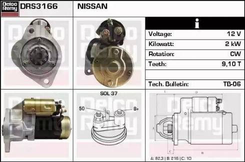 Remy DRS3166 - Starter autospares.lv