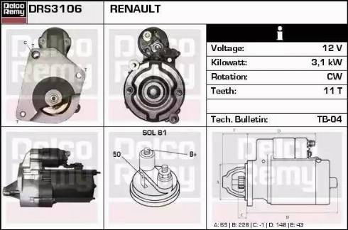 Remy DRS3106 - Starter autospares.lv