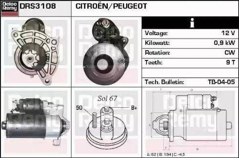 Remy DRS3108 - Starter autospares.lv