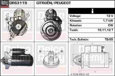 Remy DRS3115 - Starter autospares.lv