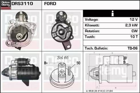 Remy DRS3110 - Starter autospares.lv