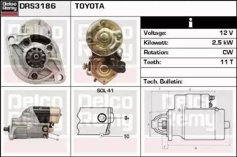 Remy DRS3186 - Starter autospares.lv