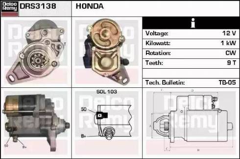 Remy DRS3138 - Starter autospares.lv