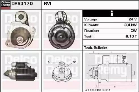 Remy DRS3170 - Starter autospares.lv