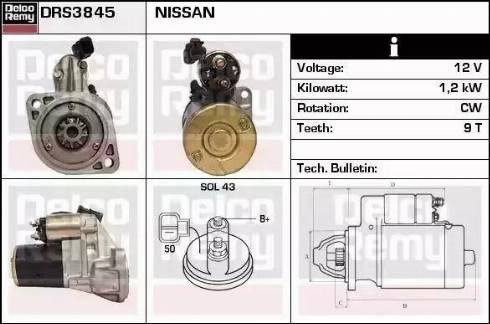 Remy DRS3845 - Starter autospares.lv