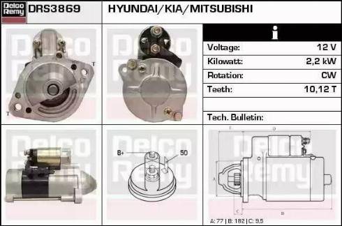 Remy DRS3869 - Starter autospares.lv