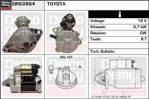 Remy DRS3864 - Starter autospares.lv