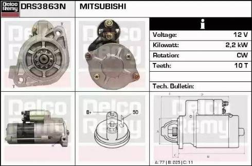 Remy DRS3863N - Starter autospares.lv