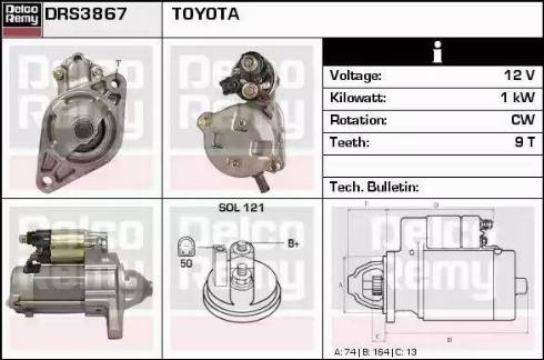 Remy DRS3867 - Starter autospares.lv