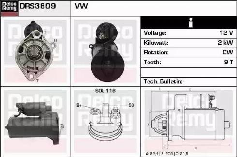 Remy DRS3809 - Starter autospares.lv