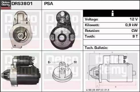 Remy DRS3801 - Starter autospares.lv