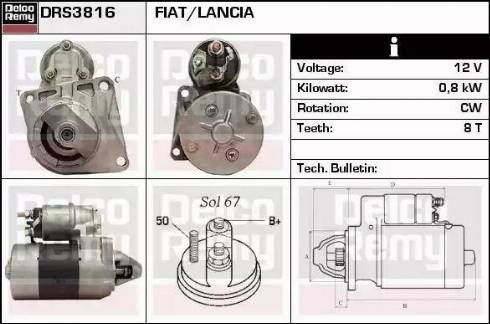 Remy DRS3816 - Starter autospares.lv