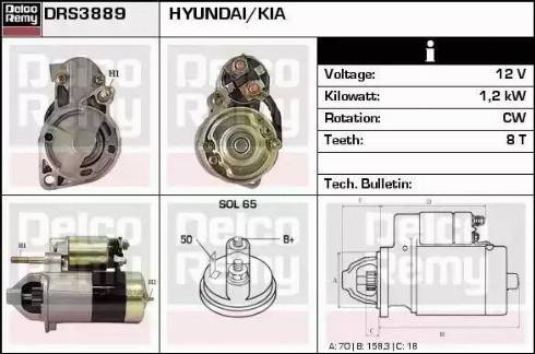 Remy DRS3889 - Starter autospares.lv