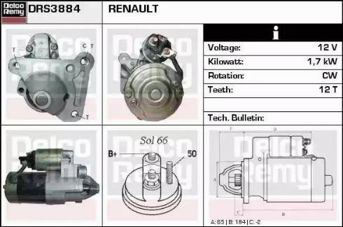 Remy DRS3884 - Starter autospares.lv