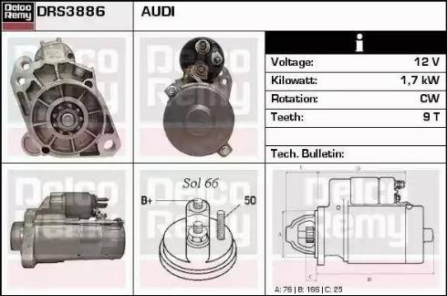 Remy DRS3886 - Starter autospares.lv