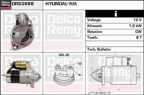 Remy DRS3888 - Starter autospares.lv