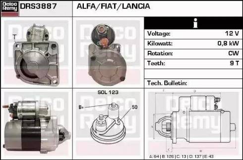 Remy DRS3887 - Starter autospares.lv