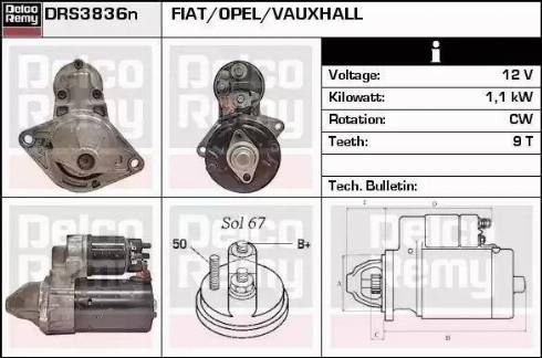 Remy DRS3836N - Starter autospares.lv