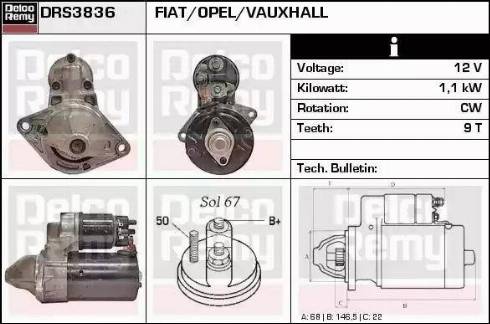 Remy DRS3836 - Starter autospares.lv