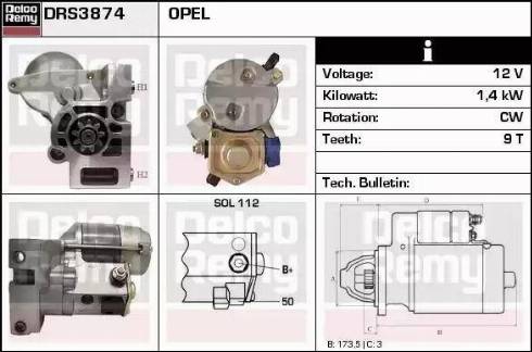 Remy DRS3874 - Starter autospares.lv