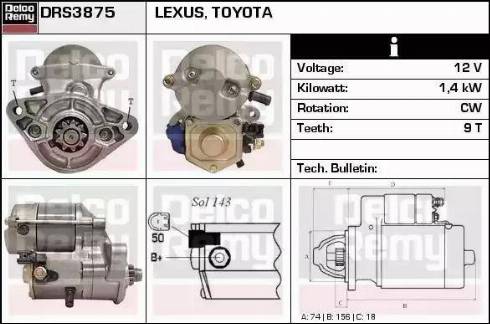 Remy DRS3875 - Starter autospares.lv