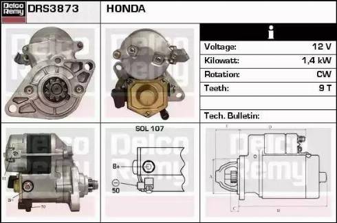 Remy DRS3873 - Starter autospares.lv