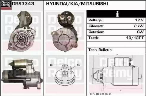 Remy DRS3343 - Starter autospares.lv