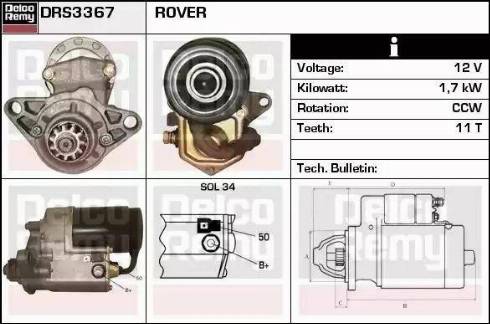 Remy DRS3367 - Starter autospares.lv