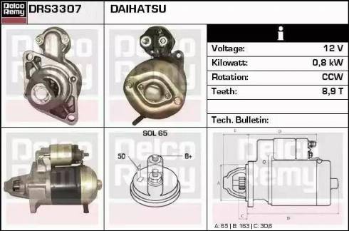 Remy DRS3307 - Starter autospares.lv