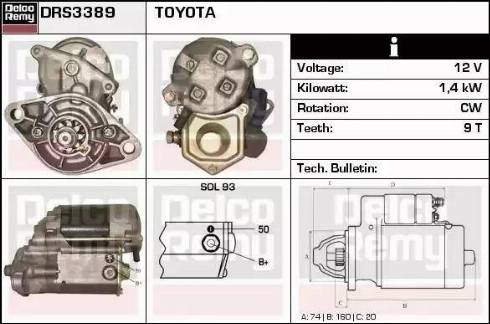 Remy DRS3389 - Starter autospares.lv