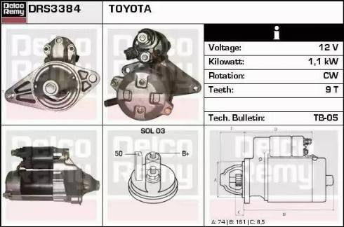 Remy DRS3384 - Starter autospares.lv