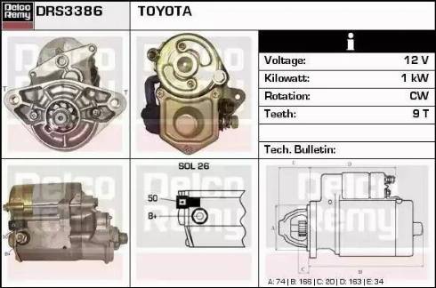 Remy DRS3386 - Starter autospares.lv