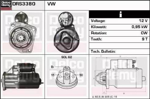 Remy DRS3380 - Starter autospares.lv