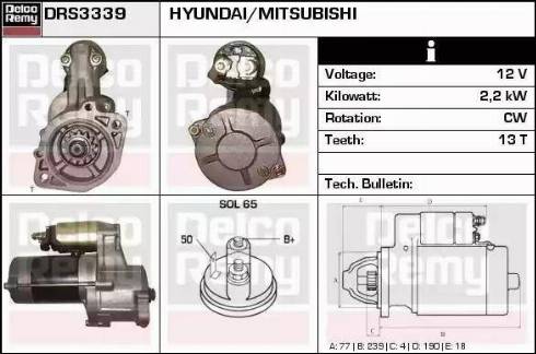 Remy DRS3339 - Starter autospares.lv