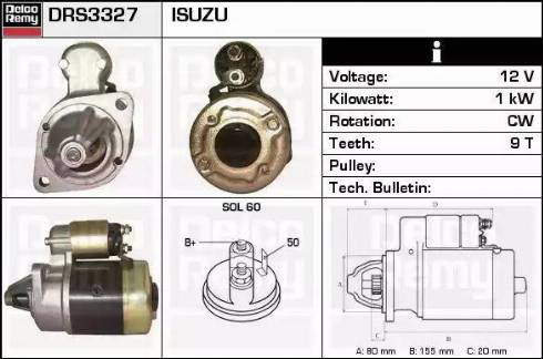 Remy DRS3327 - Starter autospares.lv