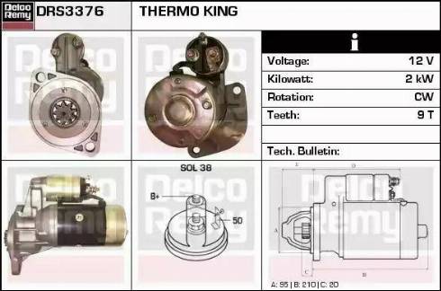 Remy DRS3376 - Starter autospares.lv