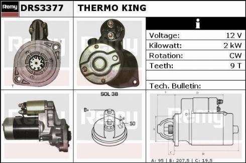 Remy DRS3377 - Starter autospares.lv