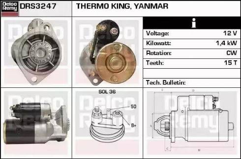 Remy DRS3247 - Starter autospares.lv