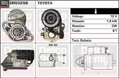 Remy DRS3258 - Starter autospares.lv