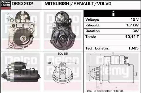 Remy DRS3202 - Starter autospares.lv