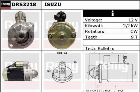 Remy DRS3218 - Starter autospares.lv