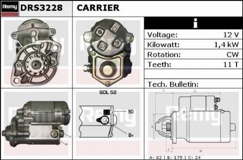 Remy DRS3228 - Starter autospares.lv