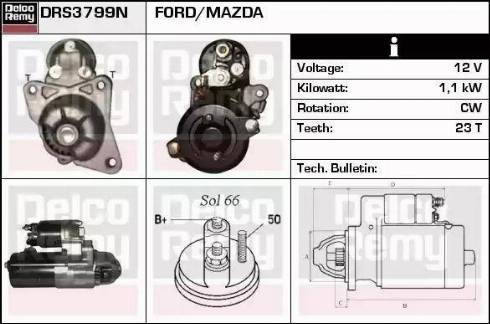 Remy DRS3799N - Starter autospares.lv