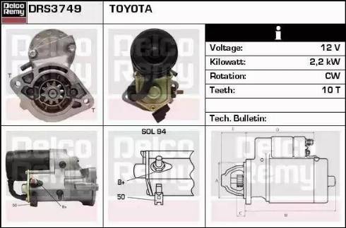 Remy DRS3749 - Starter autospares.lv