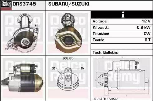 Remy DRS3745 - Starter autospares.lv